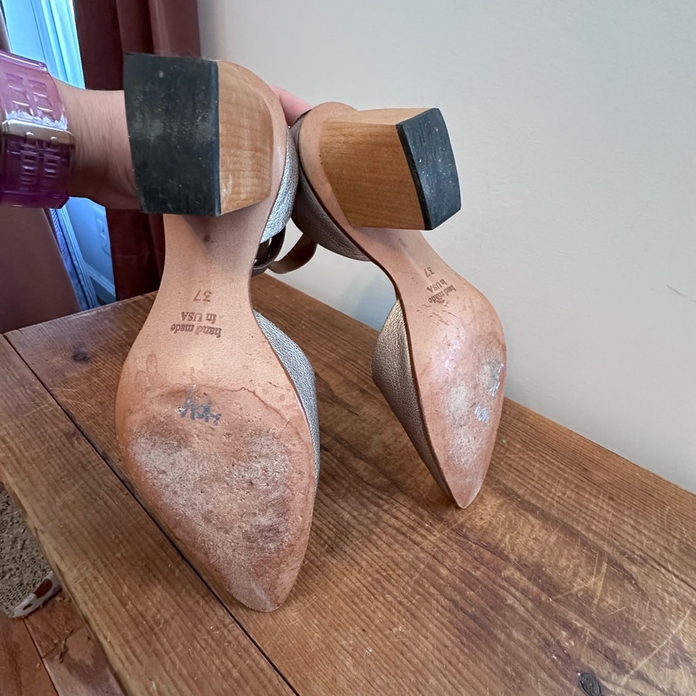 Vintage Silver Ankle party Strap Heels- wedding guest - Picture 6 of 7